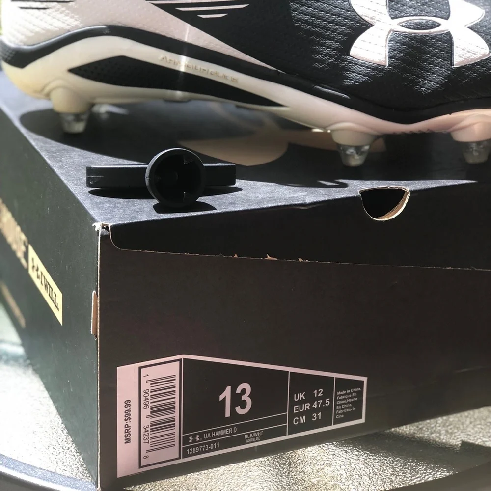 Under Armour Black & White Football Cleats - Picture 4 of 10